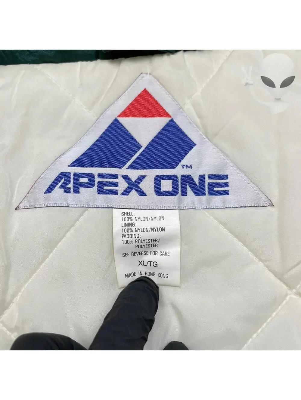 Apex One Men's XL Miami Hurricanes 90s Vintage Quilted Puffer Jacket Green Y2K - Picture 7 of 8